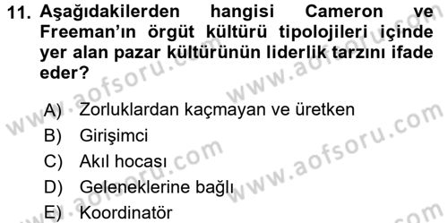 Spor Yönetimi Dersi 2015 - 2016 Yılı (Final) Dönem Sonu Sınav Soruları 11. Soru