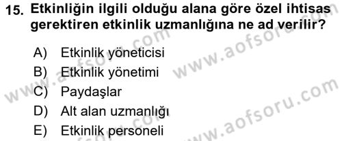 Spor Yönetimi Dersi 2015 - 2016 Yılı (Final) Dönem Sonu Sınav Soruları 15. Soru