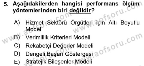 Spor Yönetimi Dersi 2015 - 2016 Yılı (Final) Dönem Sonu Sınav Soruları 5. Soru