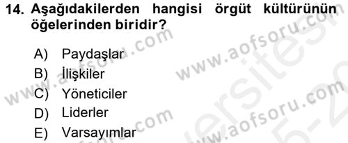 Spor Yönetimi Dersi 2015 - 2016 Yılı Tek Ders Sınav Soruları 14. Soru