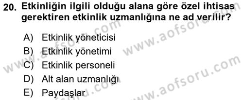 Spor Yönetimi Dersi 2015 - 2016 Yılı Tek Ders Sınav Soruları 20. Soru
