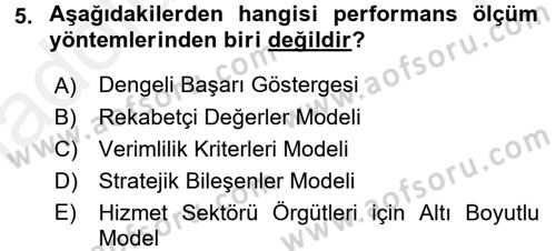 Spor Yönetimi Dersi 2015 - 2016 Yılı Tek Ders Sınav Soruları 5. Soru
