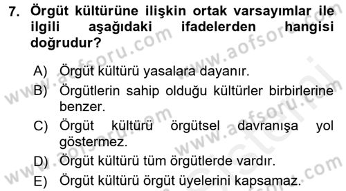 Spor Yönetimi Dersi 2015 - 2016 Yılı Tek Ders Sınav Soruları 7. Soru