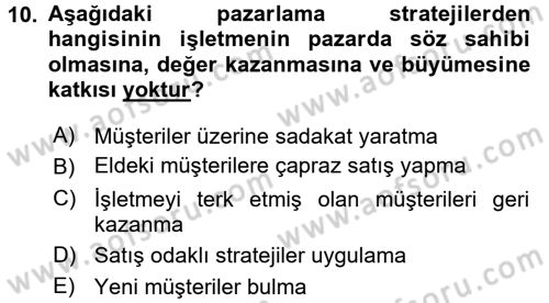 Spor Yönetimi Dersi 2016 - 2017 Yılı 3 Ders Sınav Soruları 10. Soru