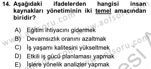 Spor Yönetimi Dersi 2016 - 2017 Yılı (Vize) Ara Sınav Soruları 14. Soru