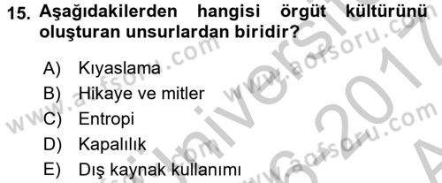 Spor Yönetimi Dersi 2016 - 2017 Yılı (Vize) Ara Sınav Soruları 15. Soru