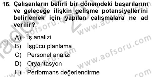 Spor Yönetimi Dersi 2016 - 2017 Yılı (Vize) Ara Sınav Soruları 16. Soru