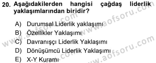 Spor Yönetimi Dersi 2016 - 2017 Yılı (Vize) Ara Sınav Soruları 20. Soru