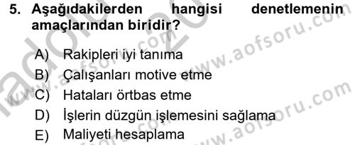 Spor Yönetimi Dersi 2016 - 2017 Yılı (Vize) Ara Sınav Soruları 5. Soru