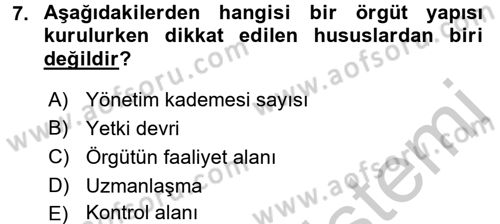 Spor Yönetimi Dersi 2016 - 2017 Yılı (Vize) Ara Sınav Soruları 7. Soru