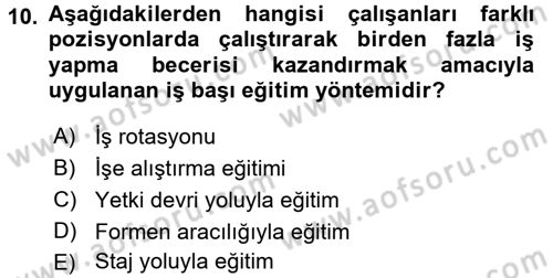 Spor Yönetimi Dersi 2017 - 2018 Yılı 3 Ders Sınav Soruları 10. Soru