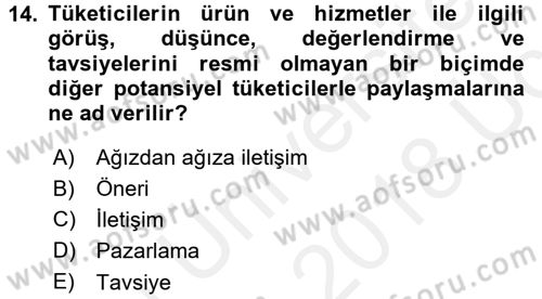 Spor Yönetimi Dersi 2017 - 2018 Yılı 3 Ders Sınav Soruları 14. Soru