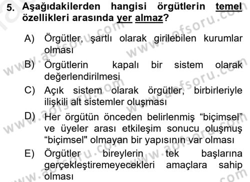 Spor Yönetimi Dersi 2017 - 2018 Yılı 3 Ders Sınav Soruları 5. Soru