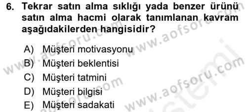 Spor Yönetimi Dersi 2017 - 2018 Yılı 3 Ders Sınav Soruları 6. Soru