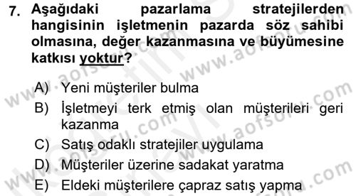 Spor Yönetimi Dersi 2017 - 2018 Yılı 3 Ders Sınav Soruları 7. Soru