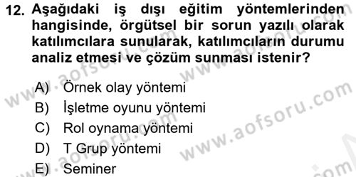 Spor Yönetimi Dersi 2017 - 2018 Yılı (Vize) Ara Sınav Soruları 12. Soru