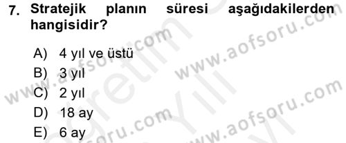 Spor Yönetimi Dersi 2017 - 2018 Yılı (Vize) Ara Sınav Soruları 7. Soru