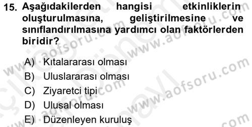 Spor Yönetimi Dersi 2017 - 2018 Yılı (Final) Dönem Sonu Sınav Soruları 15. Soru