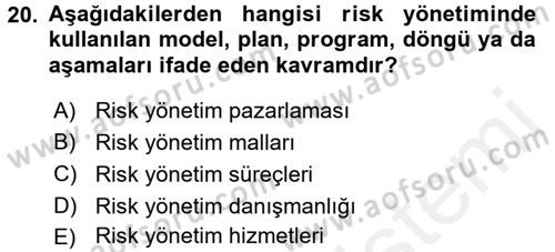 Spor Yönetimi Dersi 2017 - 2018 Yılı (Final) Dönem Sonu Sınav Soruları 20. Soru