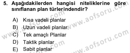 Spor Yönetimi Dersi 2017 - 2018 Yılı (Final) Dönem Sonu Sınav Soruları 5. Soru