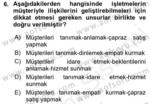 Spor Yönetimi Dersi 2017 - 2018 Yılı (Final) Dönem Sonu Sınav Soruları 6. Soru