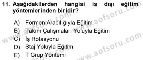Spor Yönetimi Dersi 2020 - 2021 Yılı Yaz Okulu Sınav Soruları 11. Soru