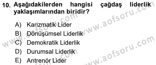 Spor Yönetimi Dersi 2022 - 2023 Yılı Yaz Okulu Sınav Soruları 10. Soru