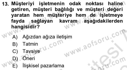 Spor Yönetimi Dersi 2022 - 2023 Yılı Yaz Okulu Sınav Soruları 13. Soru