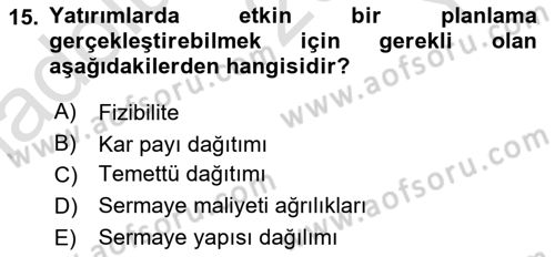 Spor Yönetimi Dersi Yaz Okulu Sınavı Deneme Sınav Soruları 15. Soru