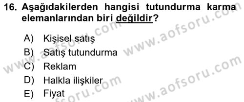 Spor Yönetimi Dersi Yaz Okulu Sınavı Deneme Sınav Soruları 16. Soru