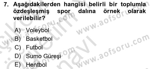 Spor Yönetimi Dersi Yaz Okulu Sınavı Deneme Sınav Soruları 7. Soru