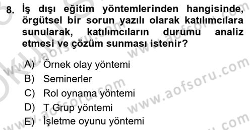 Spor Yönetimi Dersi 2022 - 2023 Yılı Yaz Okulu Sınav Soruları 8. Soru