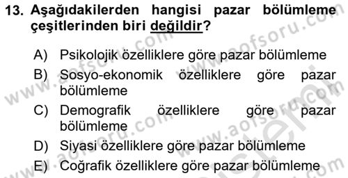 Spor Yönetimi Dersi 2023 - 2024 Yılı Yaz Okulu Sınav Soruları 13. Soru