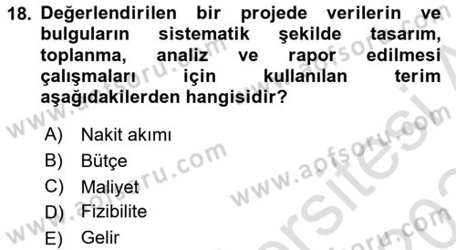 Spor Yönetimi Dersi Yaz Okulu Sınavı Deneme Sınav Soruları 18. Soru