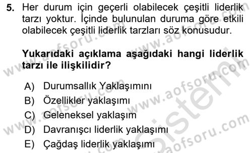 Spor Yönetimi Dersi 2023 - 2024 Yılı Yaz Okulu Sınav Soruları 5. Soru