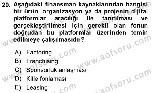 Spor Yönetimi Dersi 2024 - 2025 Yılı (Vize) Ara Sınav Soruları 20. Soru
