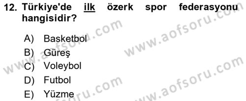 Spor Yönetimi Dersi 2024 - 2025 Yılı Yaz Okulu Sınav Soruları 12. Soru