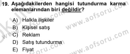 Spor Yönetimi Dersi 2024 - 2025 Yılı Yaz Okulu Sınav Soruları 19. Soru