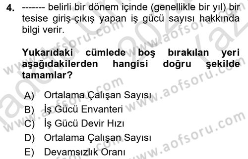 Spor Yönetimi Dersi 2024 - 2025 Yılı Yaz Okulu Sınav Soruları 4. Soru