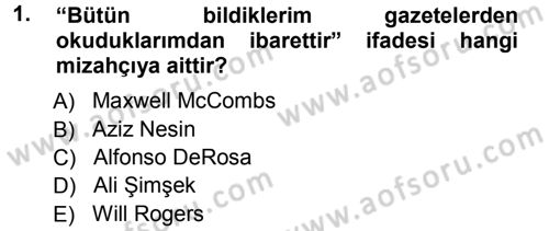 Spor ve Medya İlişkisi Dersi 2012 - 2013 Yılı (Vize) Ara Sınav Soruları 1. Soru