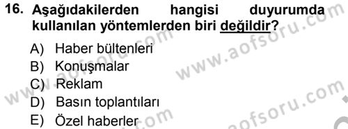 Spor ve Medya İlişkisi Dersi 2012 - 2013 Yılı (Vize) Ara Sınav Soruları 16. Soru