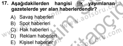 Spor ve Medya İlişkisi Dersi 2012 - 2013 Yılı (Vize) Ara Sınav Soruları 17. Soru