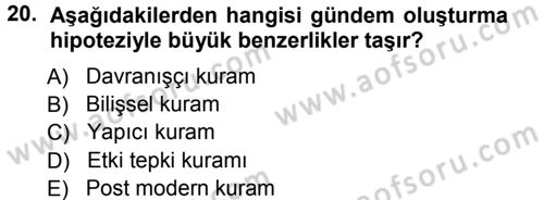 Spor ve Medya İlişkisi Dersi 2012 - 2013 Yılı (Vize) Ara Sınav Soruları 20. Soru