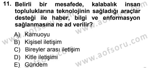 Spor ve Medya İlişkisi Dersi 2012 - 2013 Yılı (Final) Dönem Sonu Sınav Soruları 11. Soru