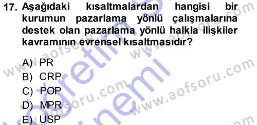 Spor ve Medya İlişkisi Dersi 2013 - 2014 Yılı (Vize) Ara Sınav Soruları 17. Soru