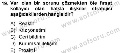 Spor ve Medya İlişkisi Dersi 2013 - 2014 Yılı (Vize) Ara Sınav Soruları 19. Soru