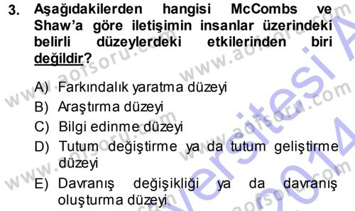 Spor ve Medya İlişkisi Dersi 2013 - 2014 Yılı (Vize) Ara Sınav Soruları 3. Soru