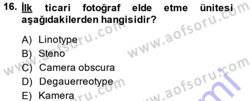 Spor ve Medya İlişkisi Dersi 2013 - 2014 Yılı (Final) Dönem Sonu Sınav Soruları 16. Soru