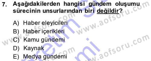 Spor ve Medya İlişkisi Dersi 2013 - 2014 Yılı (Final) Dönem Sonu Sınav Soruları 7. Soru