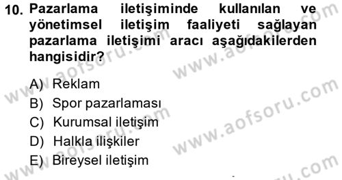 Spor ve Medya İlişkisi Dersi 2014 - 2015 Yılı (Vize) Ara Sınav Soruları 10. Soru